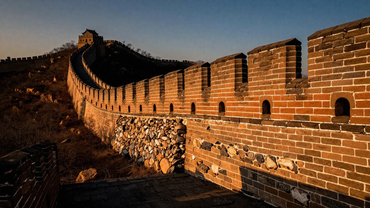 La Gran Muralla China muestra la evolución de sus técnicas, pasando de tierra a ladrillos y piedra.